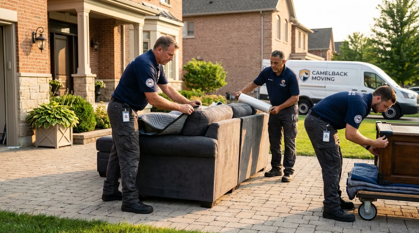 Large estate moving crew wrapping furniture in Penns Grove, NJ