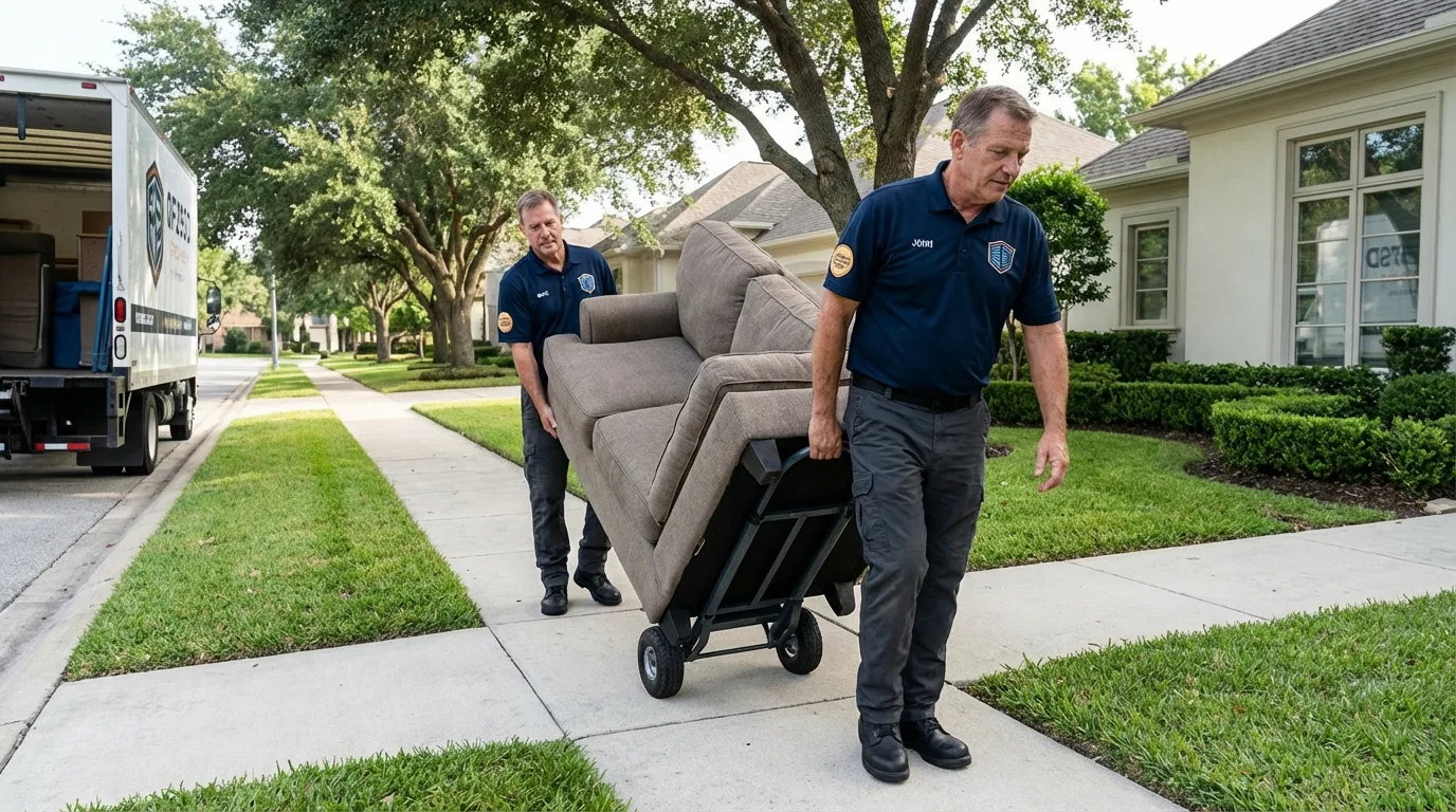 Local residential moving crew loading furniture in Penns Grove, NJ